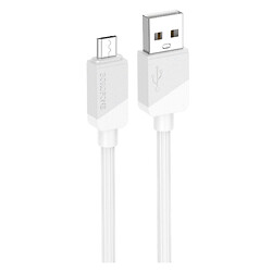 USB кабель Borofone BX107 Excellent, MicroUSB, 1.0 м., Белый