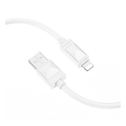 USB кабель Borofone BX109 Joy Apple iPhone SE 2022 / iPhone 14 Pro Max / iPhone 14 Plus / iPhone 14 Pro / iPhone 14 / iPhone 13 Pro / iPhone 13 Mini / iPhone 13 / iPhone 13 Pro Max / iPhone 12 Mini / iPhone 12 Pro Max, Lightning, 1.0 м., Белый