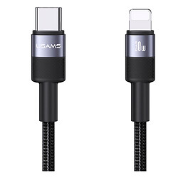 USB кабель Usams US-SJ729 Apple iPhone SE 2022 / iPhone 14 Pro Max / iPhone 14 Plus / iPhone 14 Pro / iPhone 14 / iPhone 13 Pro / iPhone 13 Mini / iPhone 13 / iPhone 13 Pro Max / iPhone 12 Mini / iPhone 12 Pro Max / iPhone 12 Pro, Lightning, 1.2 м., Серый