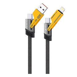 USB кабель XO NB283, Lightning, Type-C, 1.0 м., Сірий