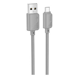 USB кабель Hoco X113 Beneficio, MicroUSB, 1.0 м., Сірий