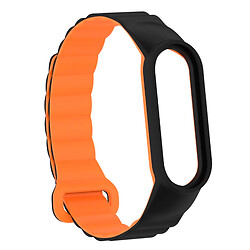 Ремешок Xiaomi Mi Band 7, Dual Color, Black-Orange, Черный