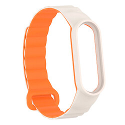 Ремешок Xiaomi Mi Band 7, Dual Color, White-Orange, Белый