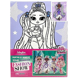 Картина за номерами зі стразами для дітей "L.O.L. Surprise! O.M.G. Fashion show Lady Braids", 30х40 см, Ідейка