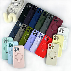 Чохол (накладка) Apple iPhone 12, Silicone Ring Stand, Блакитний - № 4