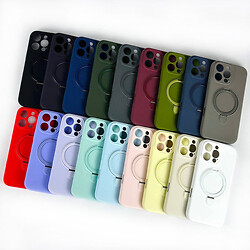 Чохол (накладка) Apple iPhone 12, Silicone Ring Stand, Блакитний - № 14