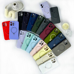 Чехол (накладка) Apple iPhone 15, Silicone Ring Stand, Синий - № 6