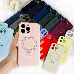 Чехол (накладка) Apple iPhone 15, Silicone Ring Stand, Синий - № 13