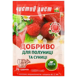 Удобрение кристаллическое Чистое Лист для клубники и земляники 20 г