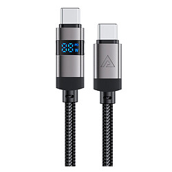 USB кабель AceFast C15-03, Type-C, 1.2 м., Чорний