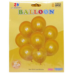 Шарики воздушные латексные 30см металлик набор 8шт., Z.Y. Ballon