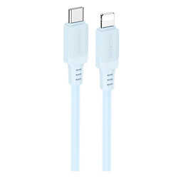 USB кабель Borofone BX115 Lotto Apple iPhone SE 2022 / iPhone 14 Pro Max / iPhone 14 Plus / iPhone 14 Pro / iPhone 14 / iPhone 13 Pro / iPhone 13 Mini / iPhone 13 / iPhone 13 Pro Max / iPhone 12 Mini / iPhone 12 Pro Max, Lightning, 1.0 м., Голубой