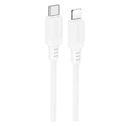 USB кабель Borofone BX115 Lotto Apple iPhone SE 2022 / iPhone 14 Pro Max / iPhone 14 Plus / iPhone 14 Pro / iPhone 14 / iPhone 13 Pro / iPhone 13 Mini / iPhone 13 / iPhone 13 Pro Max / iPhone 12 Mini / iPhone 12 Pro Max, Lightning, 1.0 м., Белый