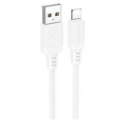 USB кабель Borofone BX115 Lotto Apple iPhone SE 2022 / iPhone 14 Pro Max / iPhone 14 Plus / iPhone 14 Pro / iPhone 14 / iPhone 13 Pro / iPhone 13 Mini / iPhone 13 / iPhone 13 Pro Max / iPhone 12 Mini / iPhone 12 Pro Max, Lightning, 1.0 м., Белый