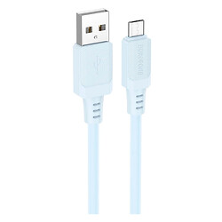 USB кабель Borofone BX115 Lotto, MicroUSB, 1.0 м., Голубой