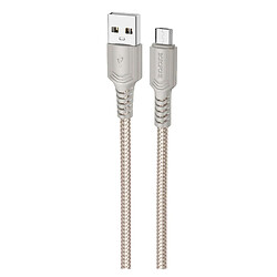 USB кабель Borofone BX116 Certain, MicroUSB, 1.0 м., Сірий