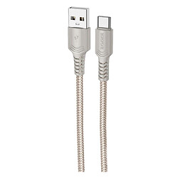 USB кабель Borofone BX116 Certain, Type-C, 1.0 м., Серый