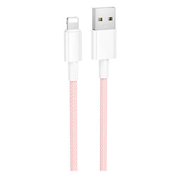 USB кабель Borofone BX117 Source Apple iPhone SE 2022 / iPhone 14 Pro Max / iPhone 14 Plus / iPhone 14 Pro / iPhone 14 / iPhone 13 Pro / iPhone 13 Mini / iPhone 13 / iPhone 13 Pro Max / iPhone 12 Mini / iPhone 12 Pro Max, Lightning, 1.0 м., Рожевий