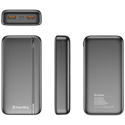 Портативна батарея (Power Bank) ColorWay Portable Charger, 20000 mAh, Чорний