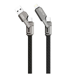 USB кабель XO NB290 Apple iPhone SE 2022 / iPhone 14 Pro Max / iPhone 14 Plus / iPhone 14 Pro / iPhone 14 / iPhone 13 Pro / iPhone 13 Mini / iPhone 13 / iPhone 13 Pro Max / iPhone 12 Mini / iPhone 12 Pro Max, Type-C, Lightning, 1.0 м., Черный