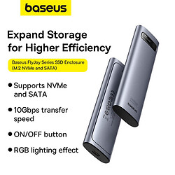 Зовнішня USB кишеня для SSD Baseus B00760600811-00 FlyJoy, Сірий - № 9
