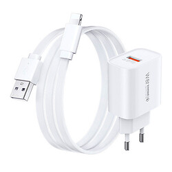 СЗУ Remax RP-U119 Kiddy Apple iPhone SE 2022 / iPhone 14 Pro Max / iPhone 14 Plus / iPhone 14 Pro / iPhone 14 / iPhone 13 Pro / iPhone 13 Mini / iPhone 13 / iPhone 13 Pro Max / iPhone 12 Mini / iPhone 12 Pro Max, С кабелем, Lightning, Белый
