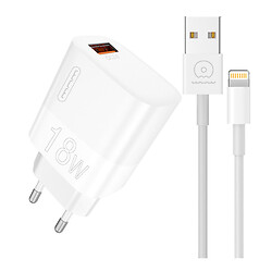 СЗУ WUW T80 Apple iPhone SE 2022 / iPhone 14 Pro Max / iPhone 14 Plus / iPhone 14 Pro / iPhone 14 / iPhone 13 Pro / iPhone 13 Mini / iPhone 13 / iPhone 13 Pro Max / iPhone 12 Mini / iPhone 12 Pro Max / iPhone 12 Pro, С кабелем, Lightning, Белый