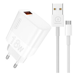 СЗУ WUW T80, З кабелем, MicroUSB, Білий