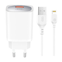 XO CE19 Apple iPhone SE 2022 / iPhone 14 Pro Max / iPhone 14 Plus / iPhone 14 Pro / iPhone 14 / iPhone 13 Pro / iPhone 13 Mini / iPhone 13 / iPhone 13 Pro Max / iPhone 12 Mini / iPhone 12 Pro Max / iPhone 12 Pro, З кабелем, Lightning, Білий