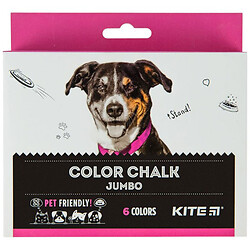 Крейда кольорова "Kite Dogs: Jumbo", 6 кол., Kite