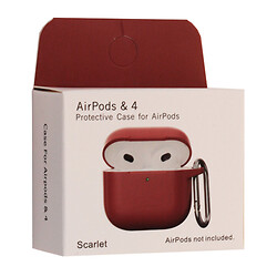 Чохол (накладка) Apple AirPods 4, Silicone Classic Case, Scarlet, Бордовий