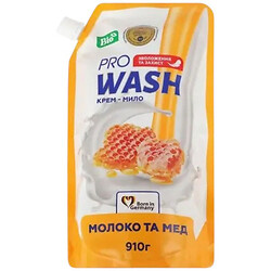 Крем-мыло жидкое Pro WASH Молоко и мед дой-пак 910 г