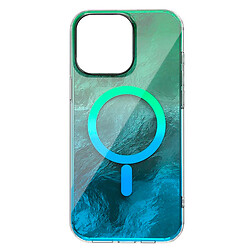 Чехол (накладка) Apple iPhone 15, Shiny Mountain, MagSafe, Green-Blue, Зеленый