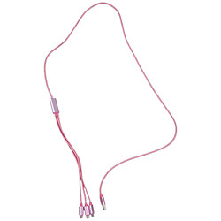 USB кабель Apple iPhone SE 2022 / iPhone 14 Pro Max / iPhone 14 Plus / iPhone 14 Pro / iPhone 14 / iPhone 13 Pro / iPhone 13 Mini / iPhone 13 / iPhone 13 Pro Max / iPhone 12 Mini / iPhone 12 Pro Max, Mic, Type-C, MicroUSB, Lightning, 1.2 м., Рожевий