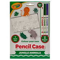 Пенал-раскраска "Джунгли", с фломастерами, Crayola