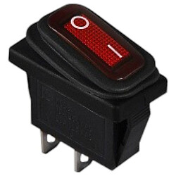 Переключатель рокерный KCD3-101W R/B, 1 клав. влагозащищенный