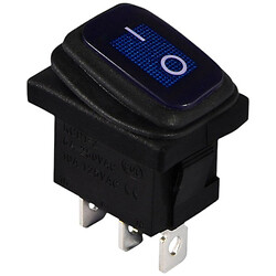 Переключатель 1-клав. влагозащищенный синий с подсветкой KCD1-2-101NW BL/B 220V