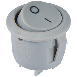 Переключатель 1-клав. круглый серый KCD1-5-101 Grey/Grey 220V
