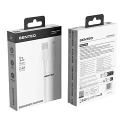 USB кабель SENTEO SL-04 Embossed Apple iPhone SE 2022 / iPhone 14 Pro Max / iPhone 14 Plus / iPhone 14 Pro / iPhone 14 / iPhone 13 Pro / iPhone 13 Mini / iPhone 13 / iPhone 13 Pro Max / iPhone 12 Mini / iPhone 12 Pro Max, Lightning, 1.0 м., Белый