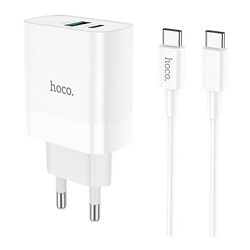 СЗУ Hoco NT9, Type-C, З кабелем, Білий