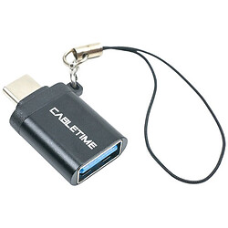 Адаптер Cabletime, USB, Type-C, Чорний