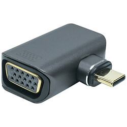 Адаптер PowerPlant, VGA, Type-C, Чорний