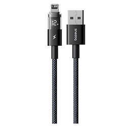 USB кабель Baseus P10382700121-01 Display 2 Apple iPhone SE 2022 / iPhone 14 Pro Max / iPhone 14 Plus / iPhone 14 Pro / iPhone 14 / iPhone 13 Pro / iPhone 13 Mini / iPhone 13 / iPhone 13 Pro Max / iPhone 12 Mini, Lightning, 1.0 м., Чорний