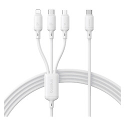 USB кабель Baseus P10377706123-00 Silky Apple iPhone SE 2022 / iPhone 14 Pro Max / iPhone 14 Plus / iPhone 14 Pro / iPhone 14 / iPhone 13 Pro / iPhone 13 Mini / iPhone 13 / iPhone 13 Pro Max / iPhone 12 Mini, Lightning, MicroUSB, 1.0 м., Белый