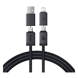 USB кабель Baseus P10383000121-00 Versatile Apple iPhone SE 2022 / iPhone 14 Pro Max / iPhone 14 Plus / iPhone 14 Pro / iPhone 14 / iPhone 13 Pro / iPhone 13 Mini / iPhone 13 / iPhone 13 Pro Max / iPhone 12 Mini, Lightning, Type-C, 0.6 м., Черный