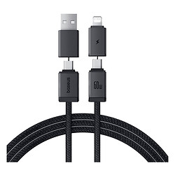 USB кабель Baseus P10383000121-02 Versatile Apple iPhone SE 2022 / iPhone 14 Pro Max / iPhone 14 Plus / iPhone 14 Pro / iPhone 14 / iPhone 13 Pro / iPhone 13 Mini / iPhone 13 / iPhone 13 Pro Max / iPhone 12 Mini, Lightning, Type-C, 2.0 м., Черный