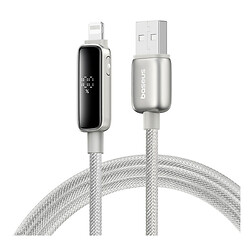 USB кабель Baseus P10381801851-00 Vipow Apple iPhone SE 2022 / iPhone 14 Pro Max / iPhone 14 Plus / iPhone 14 Pro / iPhone 14 / iPhone 13 Pro / iPhone 13 Mini / iPhone 13 / iPhone 13 Pro Max / iPhone 12 Mini, Lightning, 1.0 м., Серебряный