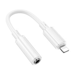 Адаптер Borofone BV22 Lemon Apple iPhone SE 2022 / iPhone 14 Pro Max / iPhone 14 Plus / iPhone 14 Pro / iPhone 14 / iPhone 13 Pro / iPhone 13 Mini / iPhone 13 / iPhone 13 Pro Max / iPhone 12 Mini / iPhone 12 Pro Max, Lightning, 0.15 м., 3.5 мм., Белый