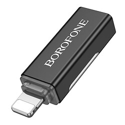 OTG адаптер Borofone BV25A Apple iPhone SE 2022 / iPhone 14 Pro Max / iPhone 14 Plus / iPhone 14 Pro / iPhone 14 / iPhone 13 Pro / iPhone 13 Mini / iPhone 13 / iPhone 13 Pro Max / iPhone 12 Mini / iPhone 12 Pro Max, Type-C, Lightning, Черный