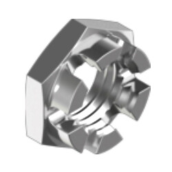 DIN979 Гайка М27x2 корончата низька, цинк білий